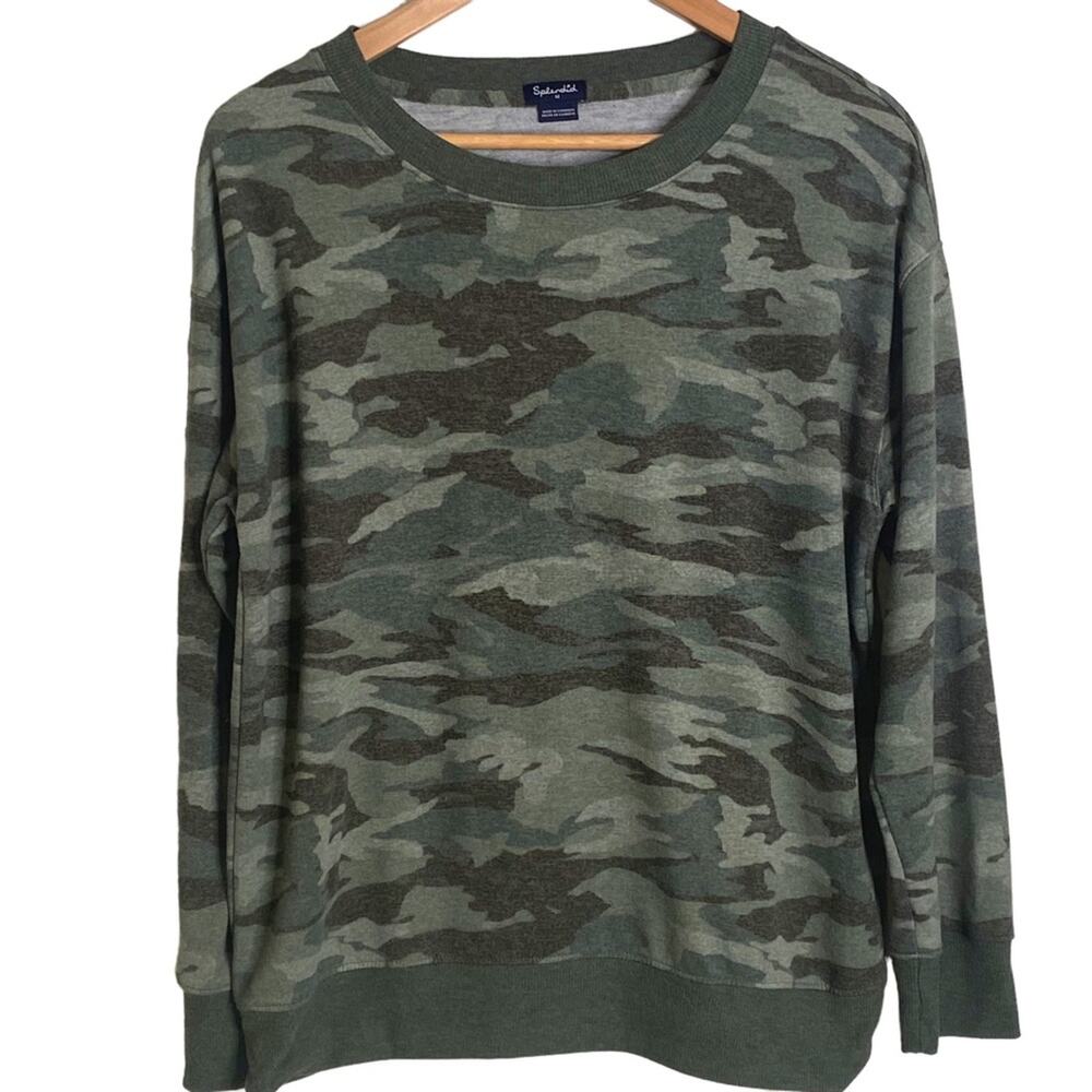 Splendid Size Medium Green Camouflage Pullover Sweatshirt